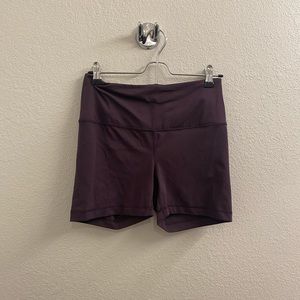 High Waisted Dark Purple Yogalicious Biker Shorts